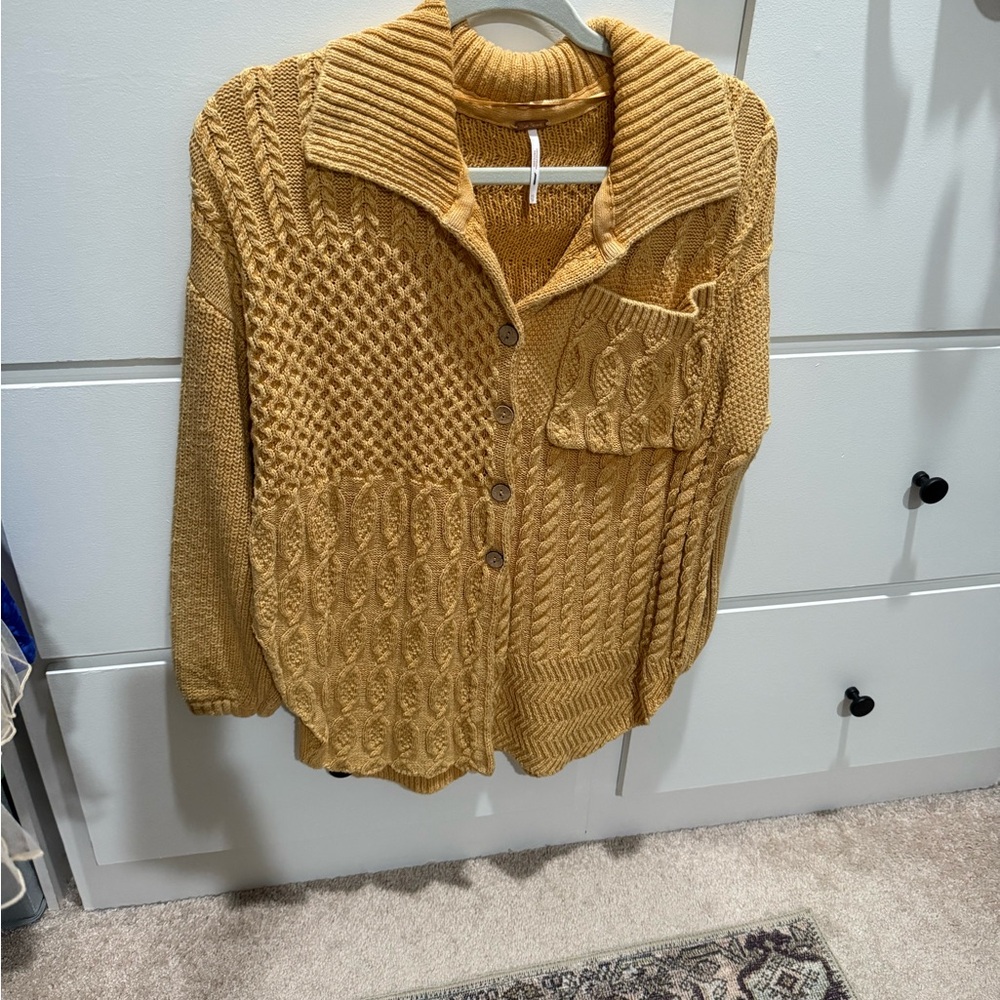Free People Yellow Tunic Sweater